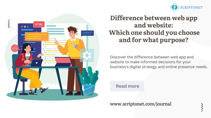 difference between web app and website